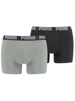 Puma Mens Basic Boxers (2 Pack) - Grey