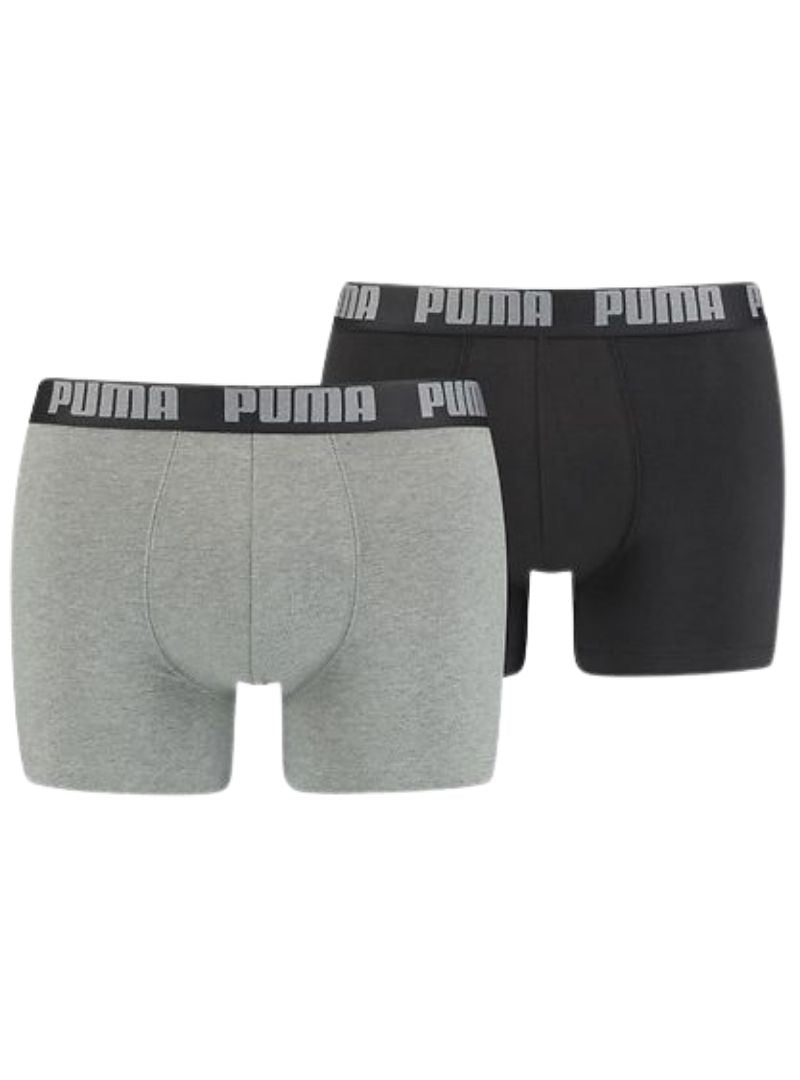 Puma Mens Basic Boxers (2 Pack) - Grey