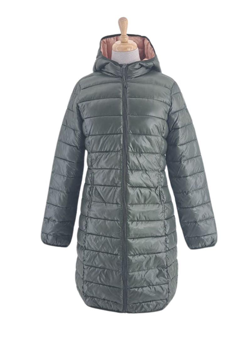 LONG LENGTH HOODED PUFFER JACKET