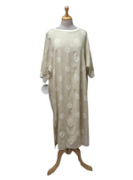 Made In Italy Ladies Leila Linen Dress - Beige