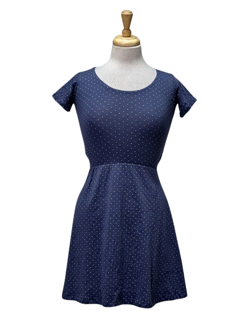 Inside Ladies Polka Dot dress - Navy
