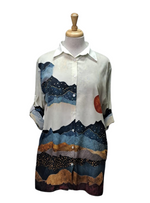 Fulushou Ladies Detailed Buttoned shirt - White/Navy