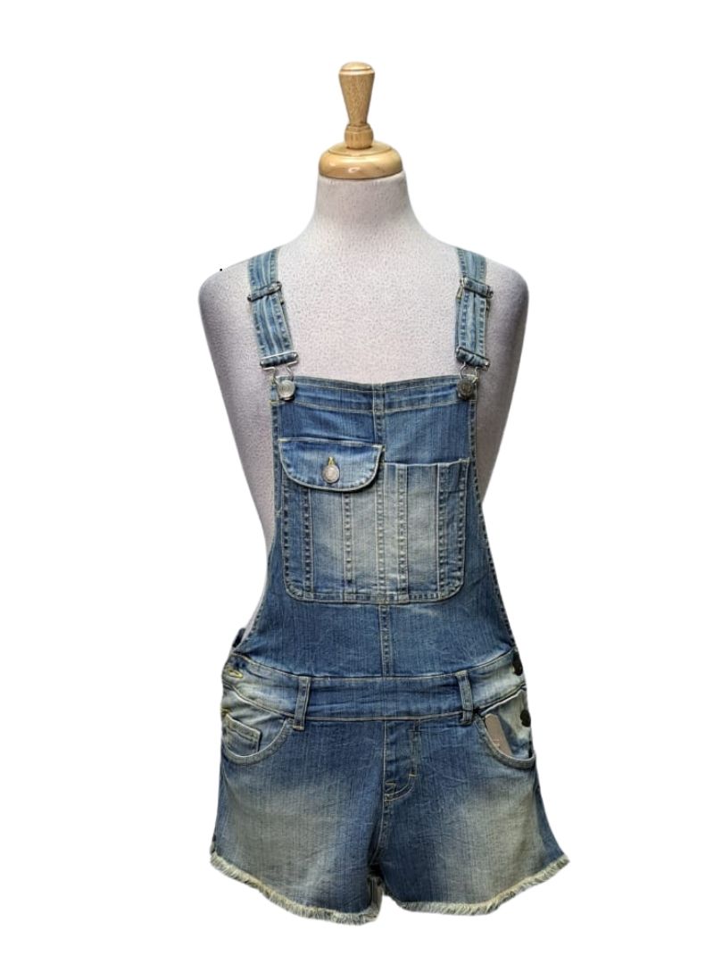 Inside Ladies Shorts Denim Dungaree - Blue