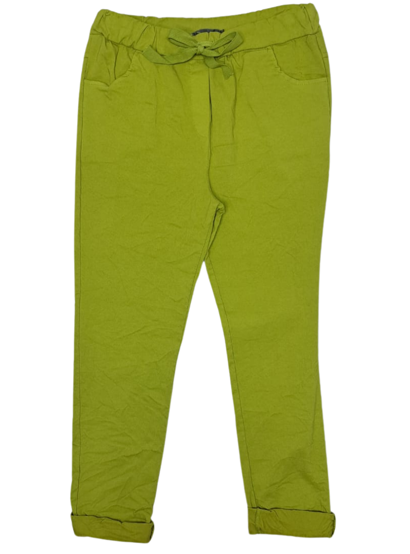 Made In Italy Ladies Juniper Pants - Lime Green