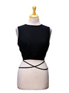 Leger Ladies Open Back Cropped Top - Black