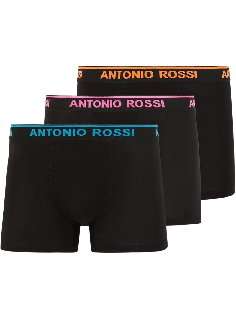 Antonio Rossi Mens Underwear Boxer Shorts ( 3- Pack ) - Black