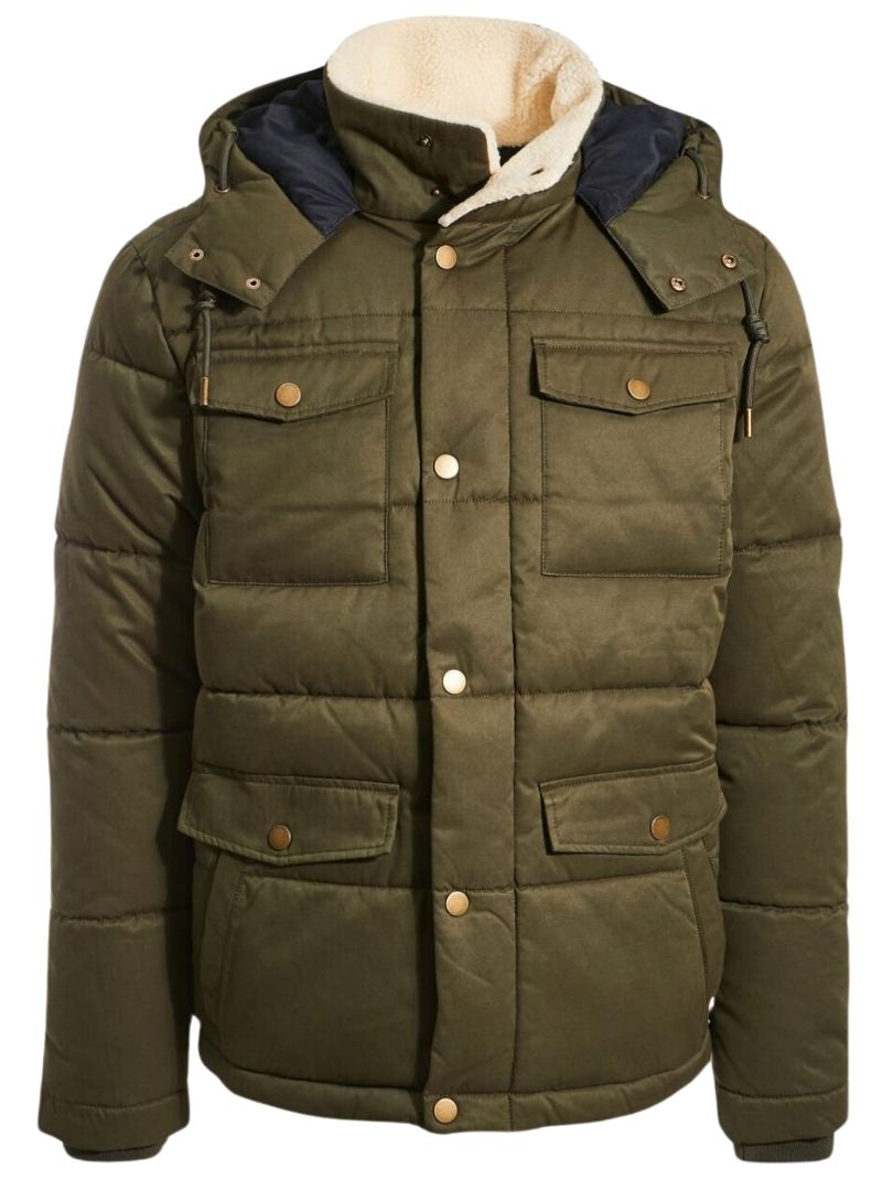 DETAILED BUTTONED PUFFER JACKET