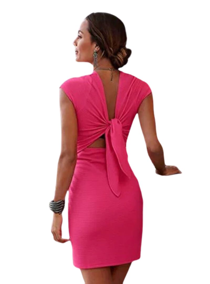 Ribbed Tie Back Bodycon Dress