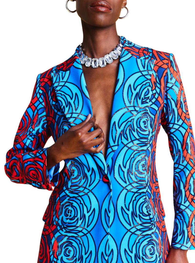 Vanessa Gounden Payton Formal Jacket - Blue/Red