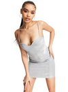 Asos Design Ladies Shimmer Mini Dress - Silver