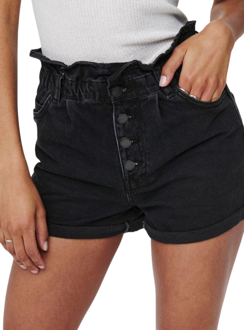 CUBA WASHED PAPERBAG DENIM SHORTS