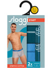 Sloggi Mens Underwear Boxer Shorts ( 2 - Pack ) - Blue/Green