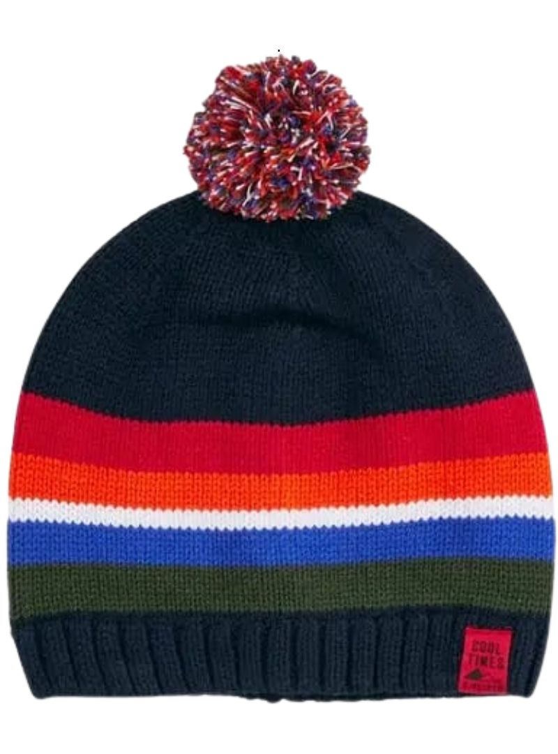 S.oliver Unisex Kids Stripe Knit Beanie - Navy