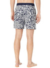 Amazon Essentials Mens Printed Swim Short - Navy/White