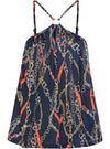 Lascana Ladies Printed Detail Blouse - Navy/Red/Gold