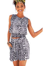 Vivance Ladies Printed Blouse - Black/White