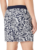 Amazon Essentials Mens Printed Swim Short - Navy/White