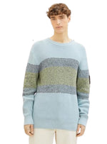 Tom Tailor Mens Detailed Knit Top - Blue