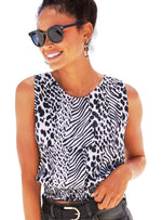Vivance Ladies Printed Blouse - Black/White