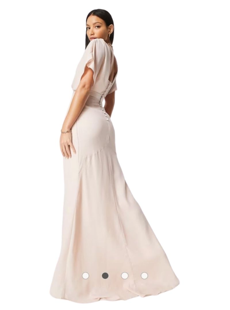 DRAPE BUTTONED BACK DRESS