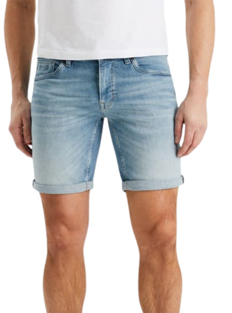 Pme Legend Mens Detailed Denim Shorts- Blue