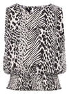 Vivance Ladies Printed Blouse - Black/White