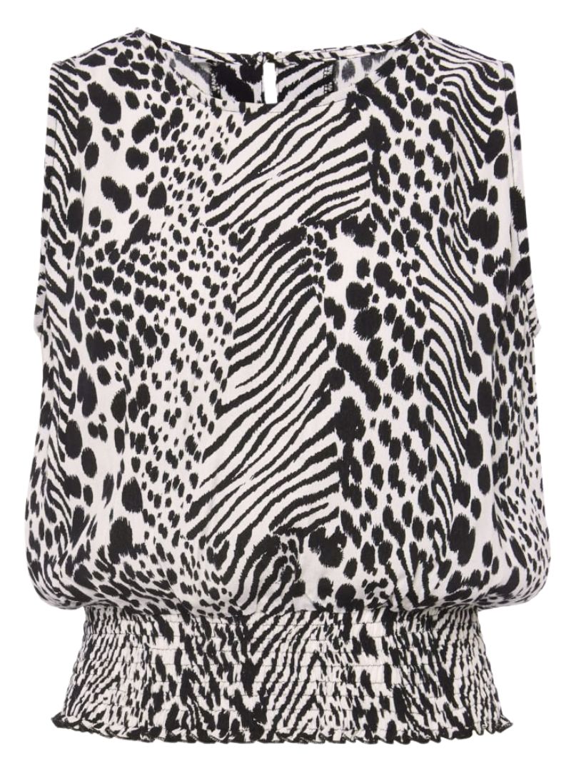 Vivance Ladies Printed Blouse - Black/White