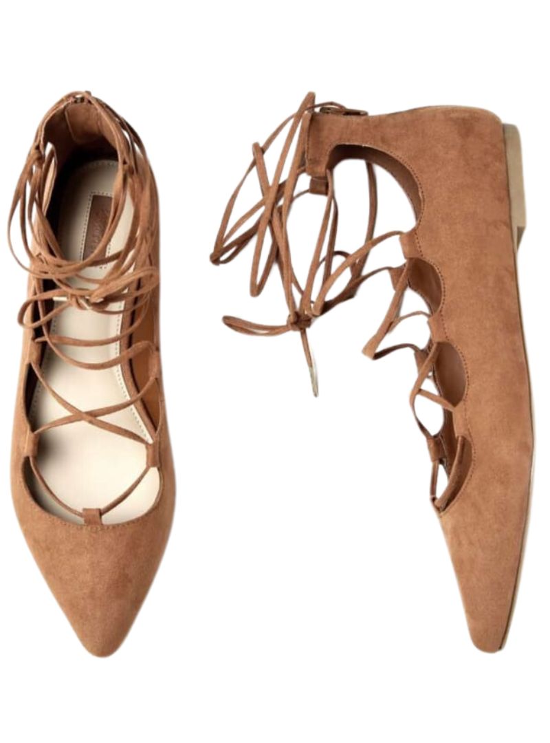 LACE UP BALLET PUMP