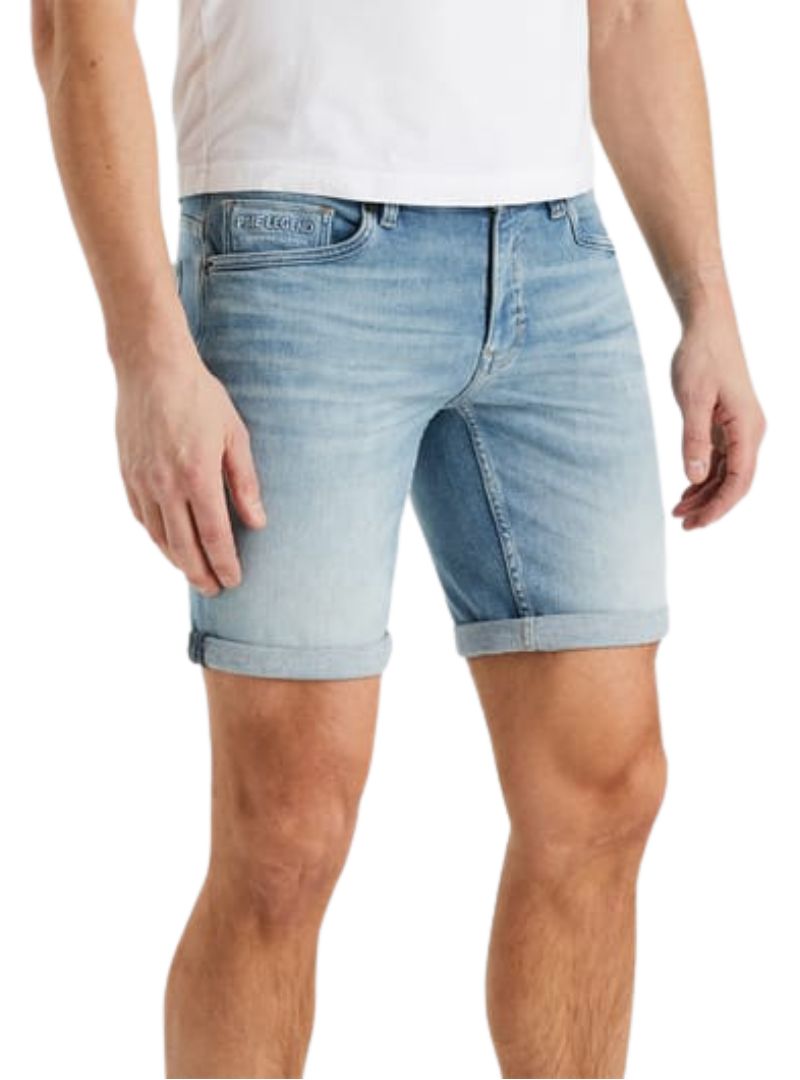 Pme Legend Mens Detailed Denim Shorts- Blue