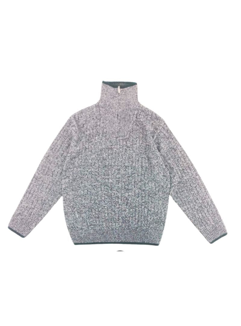KNITTED ZIP COLLAR SWEATER