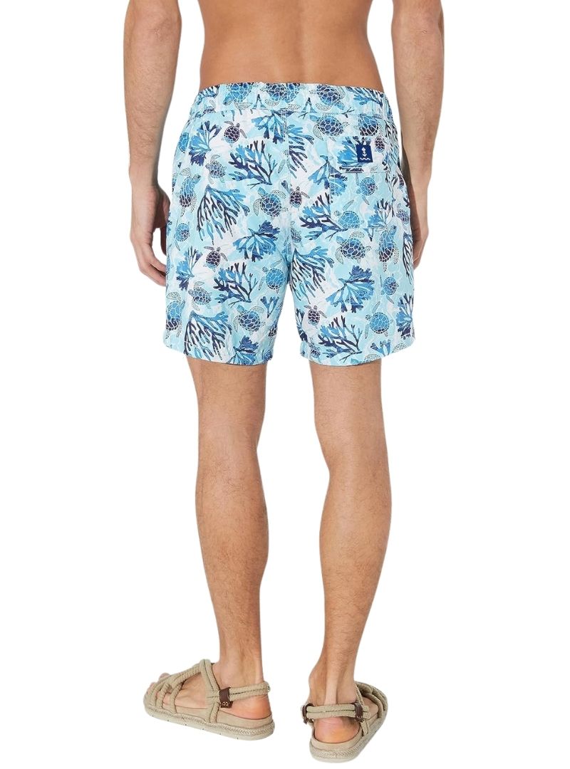 Koton Mens Printed Swim Short - Blue/Navy