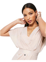 DRAPE BUTTONED BACK DRESS