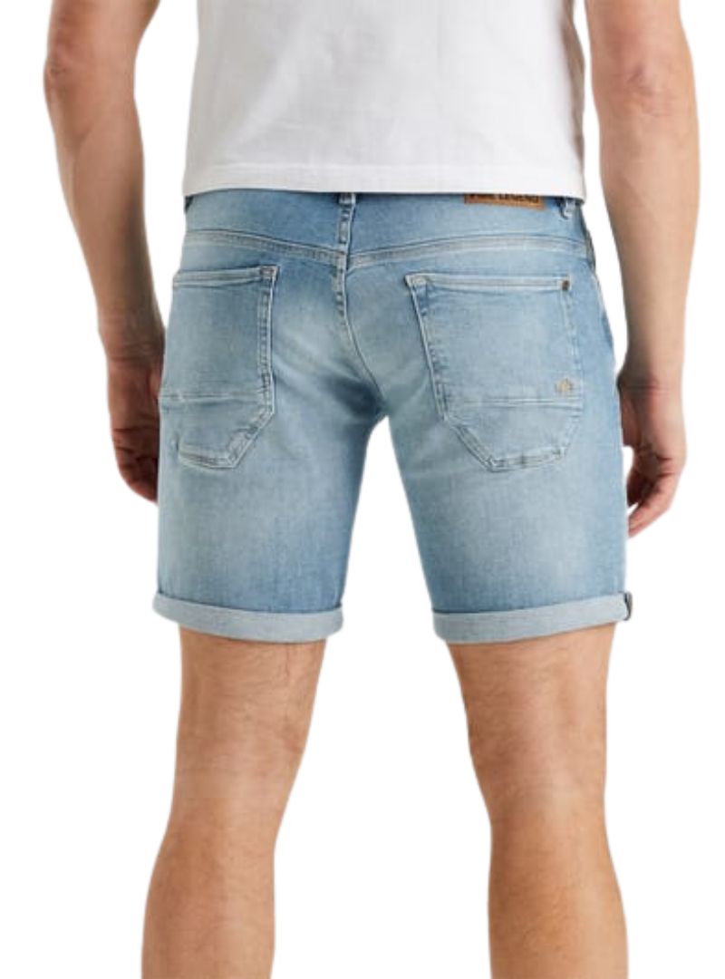 Pme Legend Mens Detailed Denim Shorts- Blue