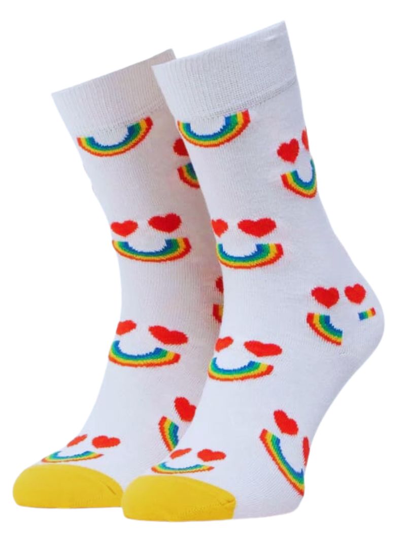 HAPPY RAINBOW PRINT SOCKS