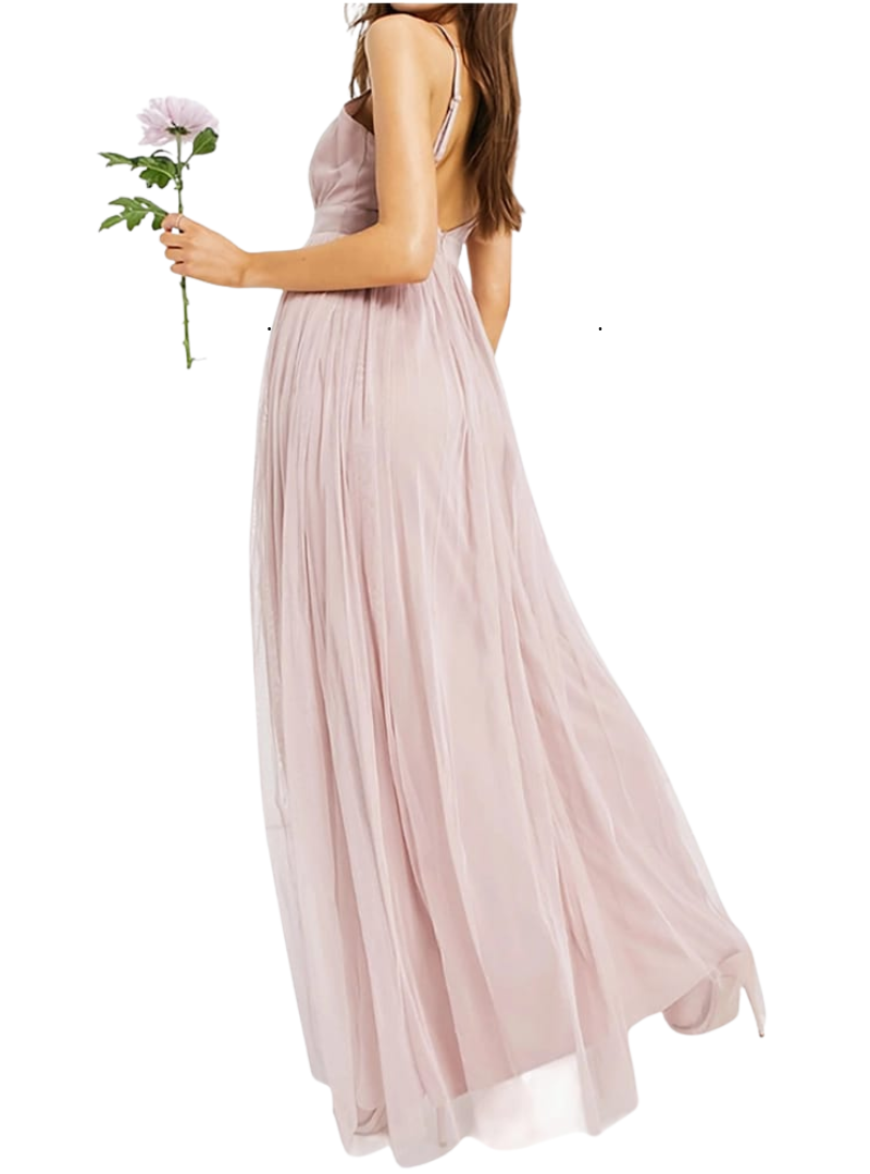 Anaya with love Ladies Mesh Dress - Dusty Pink