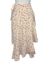 Olivy Floral Wrap Skirt with Ruffle - Dusty Pink