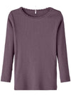 Name It Kids Rib Long Sleeve Top - Purple