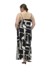 Vero Moda Ladies Curve Easy Joy Slit Maxi Dress - Beige/Black