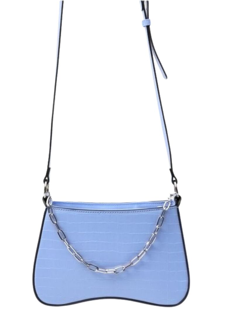 TEXTURED CHAIN DETAIL CROSSBODY BAG