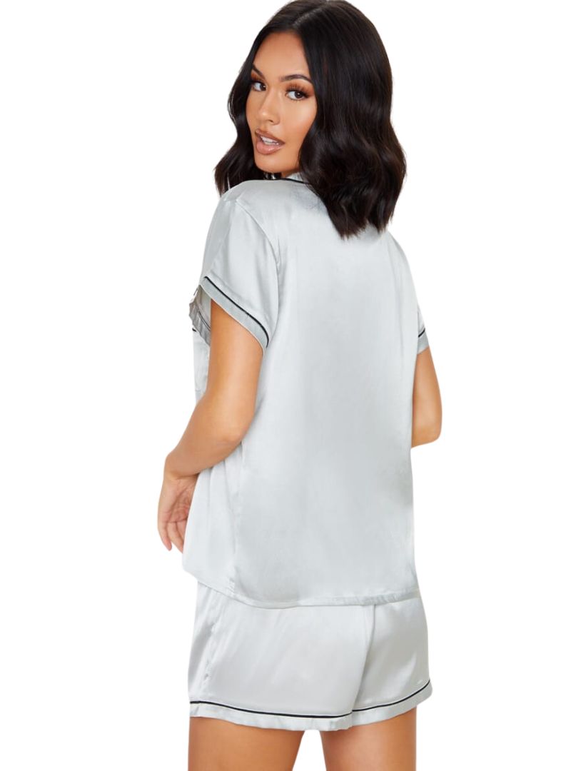 BUTTON UP SATIN SLEEPWEAR TOP