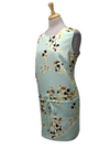 MD Ladies Printed Floral Satin Dress - Turquoise