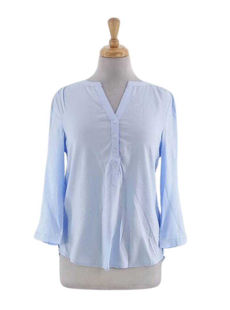 BASIC HALF BUTTON UP BLOUSE