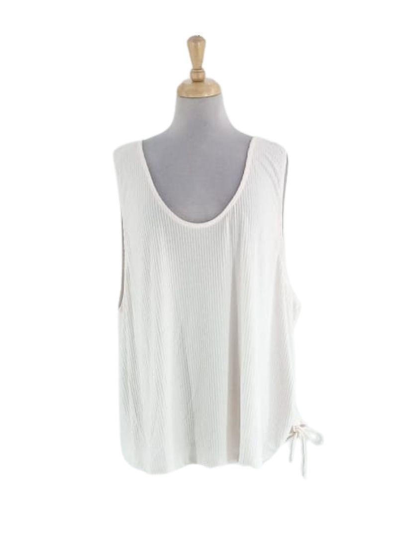 RUCHED SOFT KNIT RIBBED TOP