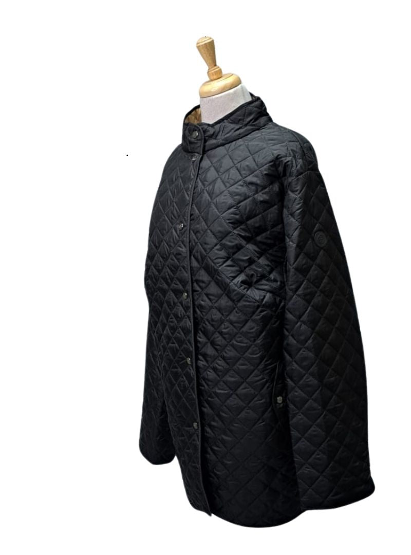 Basler Ladies Light Weight Patterned Puffer Jacket - Black