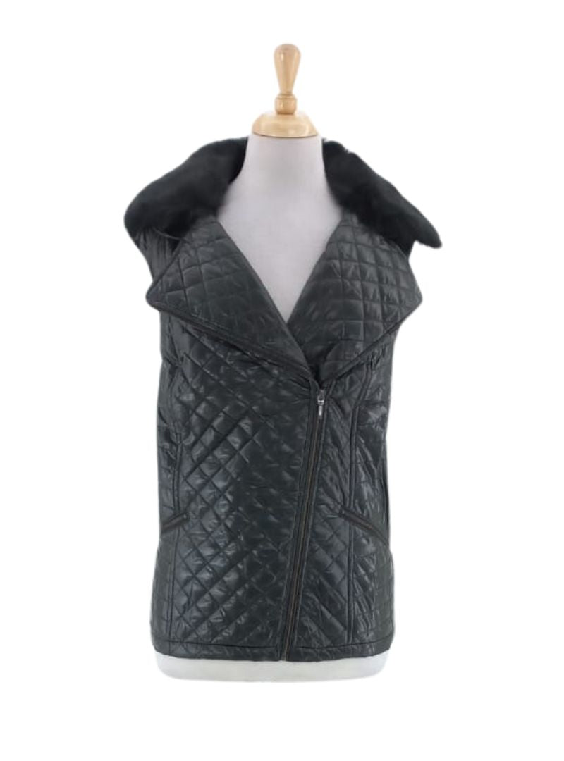 QUILTED FUR BODYWARMER