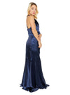 Asos Ladies Satin Halter Maxi Dress - Navy