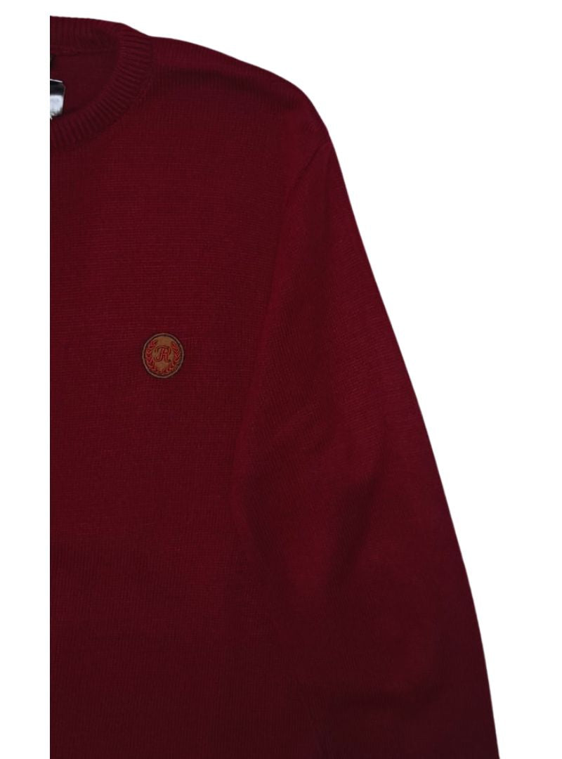 Rocce Mens Knitted Pullover - Maroon