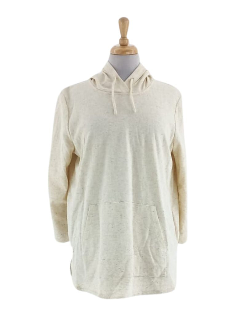 TEXTURED HOODED FLEECE TOP