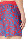 Amazon Essentials Mens Printed Swim Short - Red/Blue