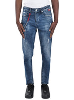 Gabbia Denim Mens Detailed Jeans - Blue